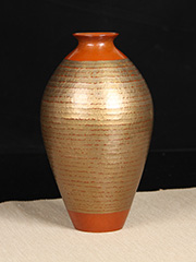 日本花器 玉川堂橄榄型铜花瓶