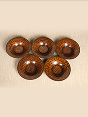 日本茶托 宝字款 木纹 优美曲线纹路 老铜杯托 五客，包浆皮丰厚