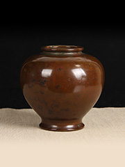 日本花器 紫斑铜 大肚 收口 老花瓶