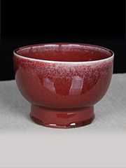 日本茶碗 辰砂釉 莹润通透 完美附着  非常漂亮难得 器形饱满 釉水肥厚 带日款