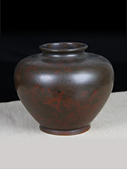 日本花瓶 紫斑铜造 大肚 收口 老花瓶 厚重实在