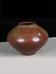日本花瓶 铸铜工艺 大肚收口 老花瓶 带原装桐木供箱