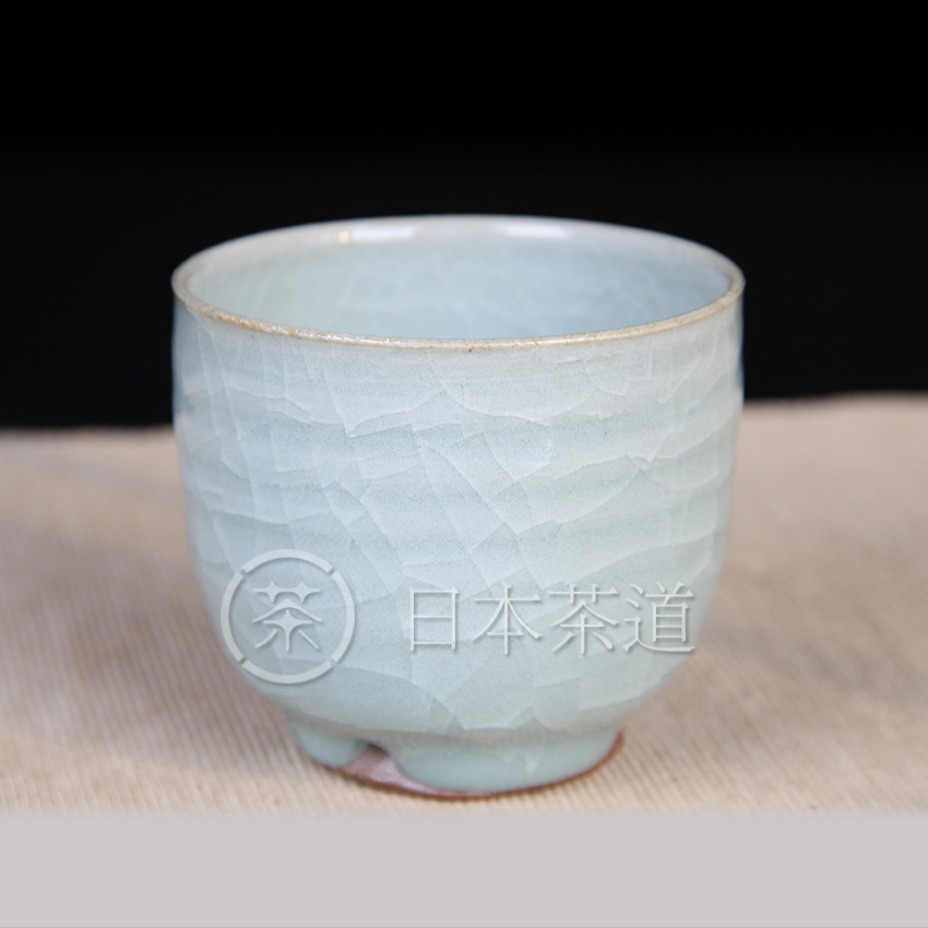 日本陶瓷 林隆一郎 水色之美 青瓷 单杯 汤谷 带原装桐木供箱