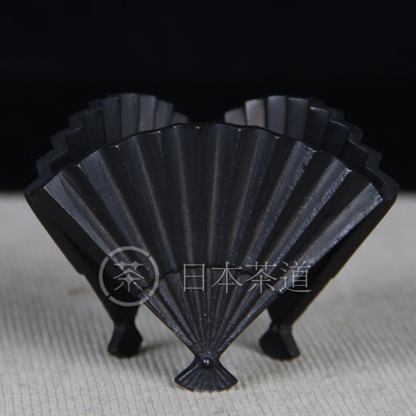 日本盖置 三扇盖置 闲静造 日本唐铜盖置 铸造折扇型 工艺精细