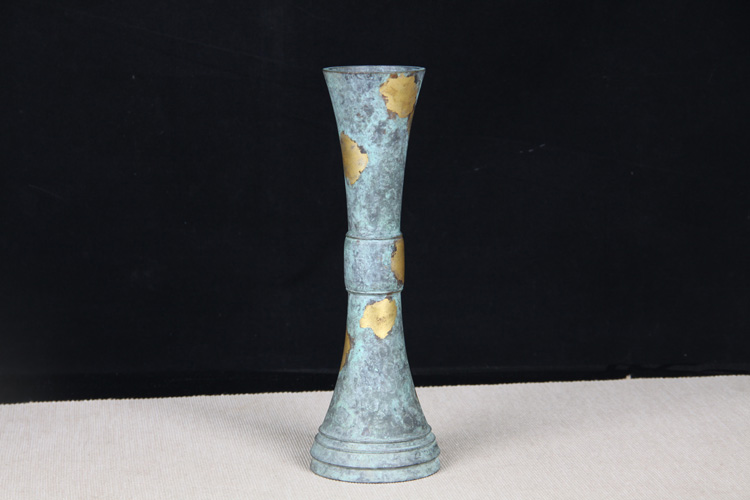 日本花瓶日本名家秦藏六鼓型花瓶花器中号四世藏六作品，经典器型，铸铜 