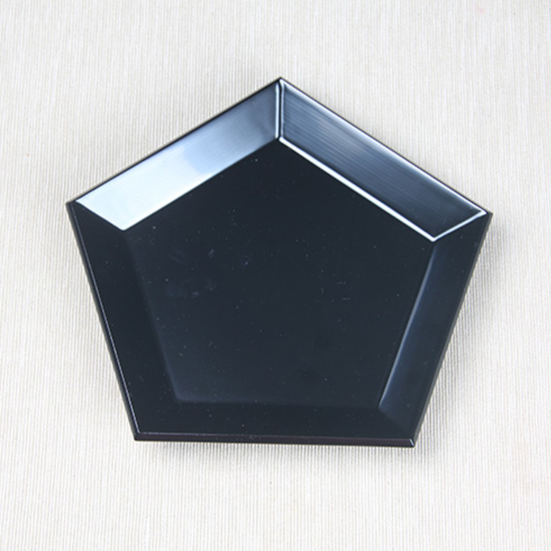 日本漆器 日本黑漆五角盘 日本黑漆工艺，五角星器形，比较少见
