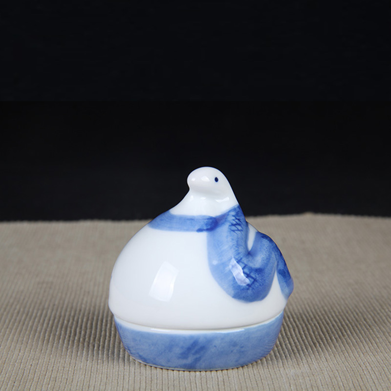 日本茶器 日本青花蛇形香盒