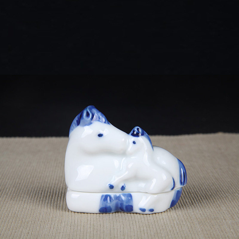 日本茶器 日本母子双马型香盒