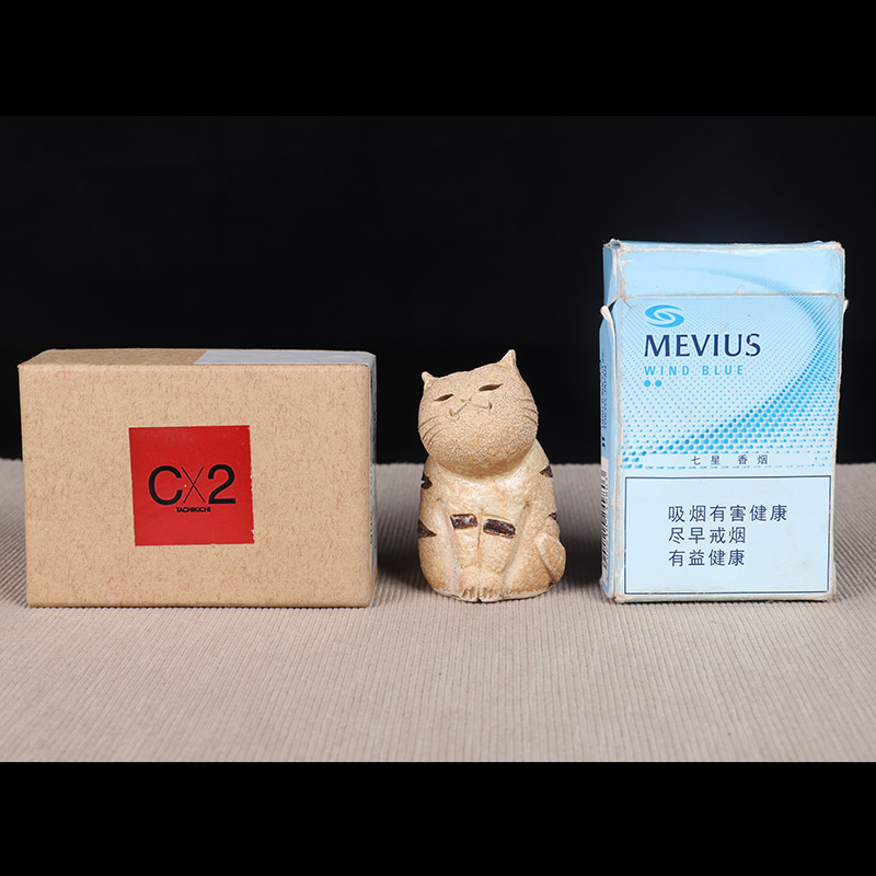 日本茶器 日本陶制小猫 小猫神态可爱，工艺精细