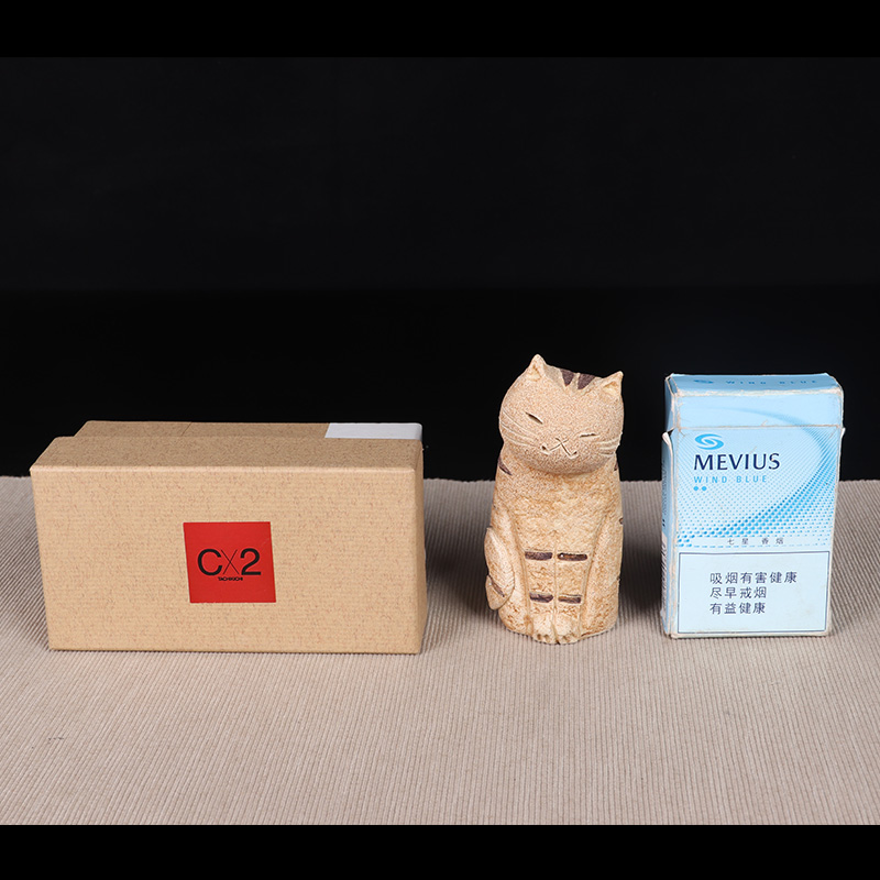 日本茶器 日本陶制大猫 大猫神态可爱，工艺精细