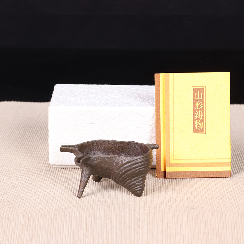 日本茶器 日本山形铸物门胁铸房铸造海螺型盖置 日本门胁铸房门胁喜平造，工艺精细，带证书
